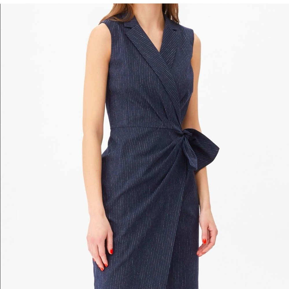 NWOT Tailored Rebecca Taylor Pinstripe Dress; Suit-Style; Lapel; Tuxedo